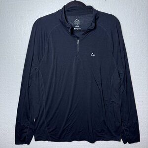 Paradox Mens Sz XL Black Half Zip Lightweight Dri Release Merino Blend Athletic